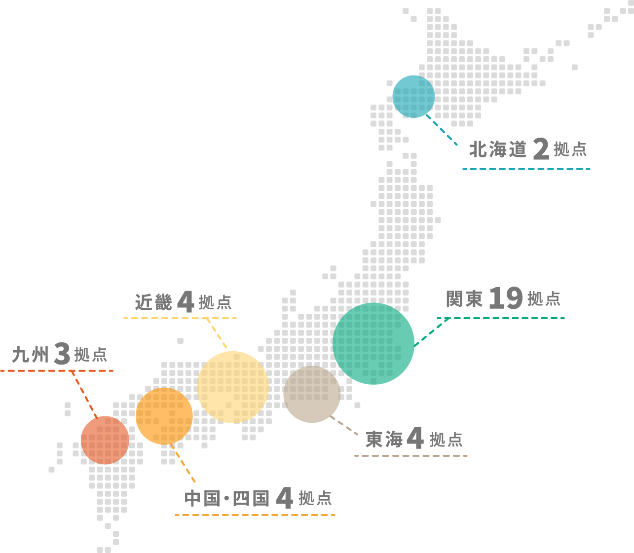 リワークセンターの事業所マップ
